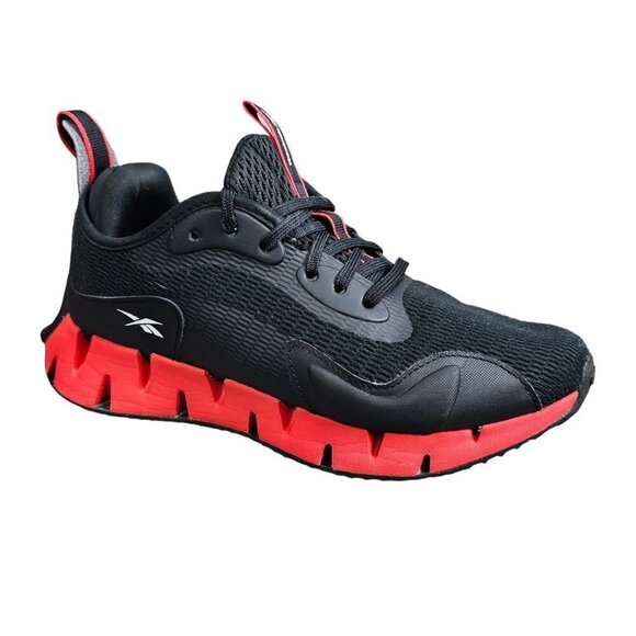 Reebok Zig Dynamic Running Black And Red Performance Sneaker Shoe - Picture 1 of 7